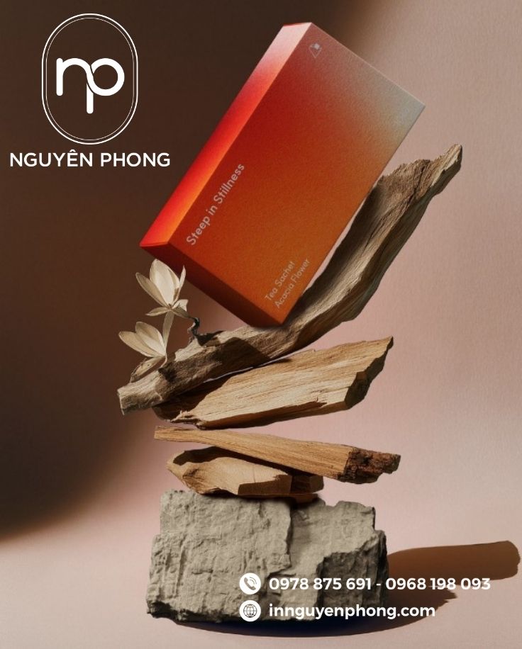 Mẫu hộp giấy đựng trà atiso in màu gardient